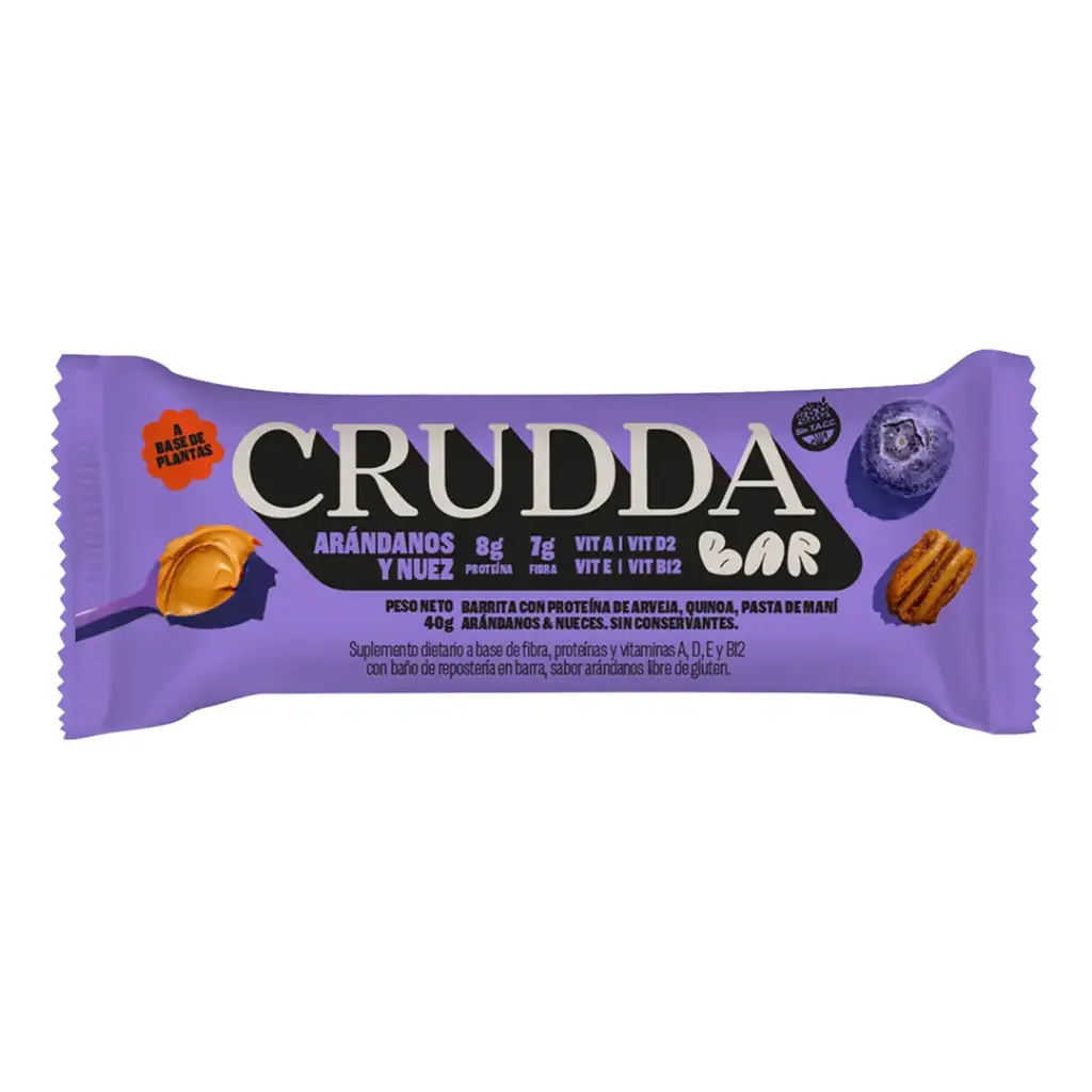 CRUDDA BAR ARAND Y NUEZ 10 Unid x 40g VIOLETA 