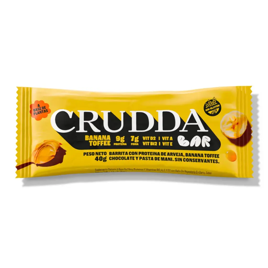 CRUDDA BAR BANANA TOFFE 10 Unid x 40g AMARILLA   