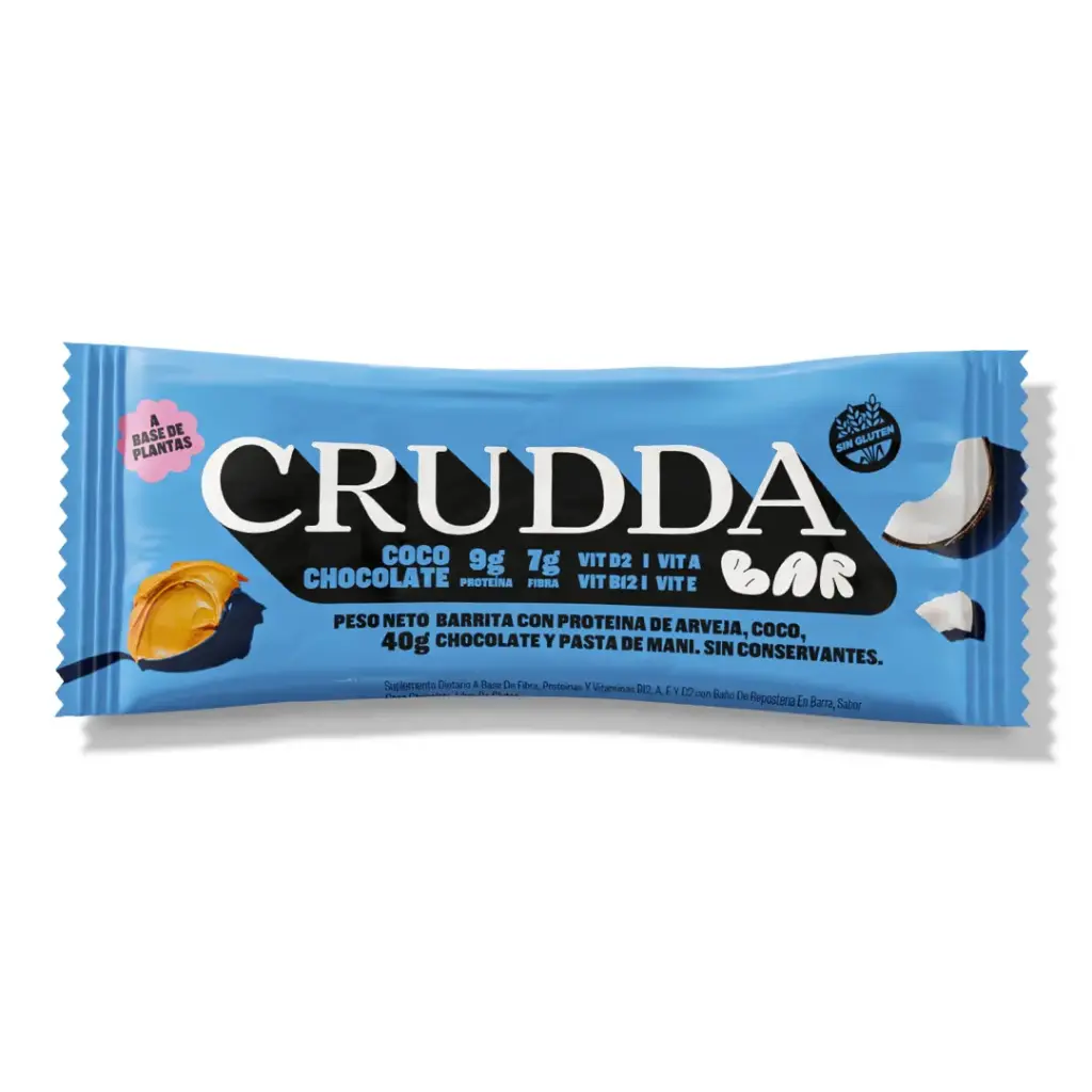 CRUDDA BAR COCO CHOCOLATE 10 Unid x 40g  CELESTE 