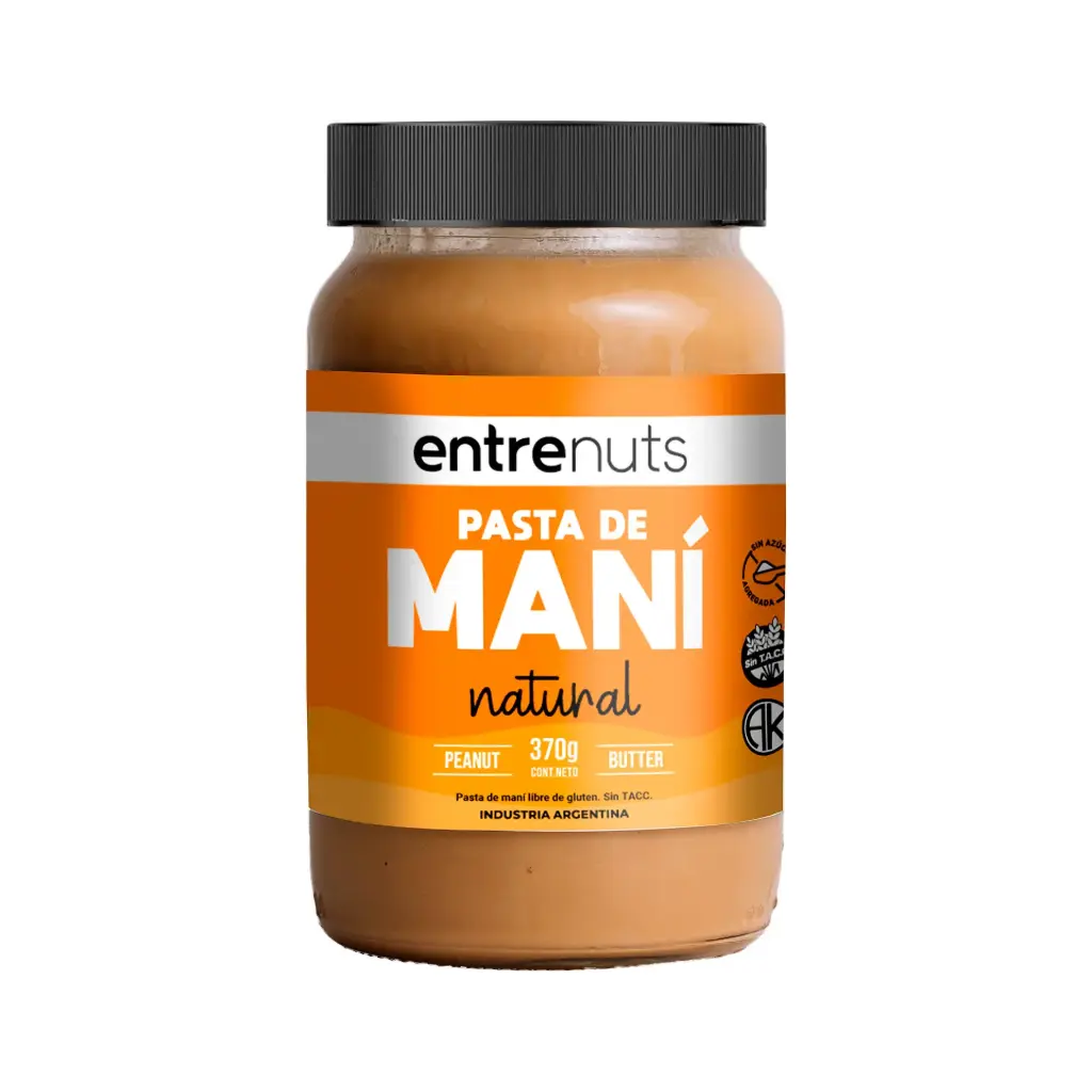 PASTA DE MANI NATURAL ENTRENUTS X 370G