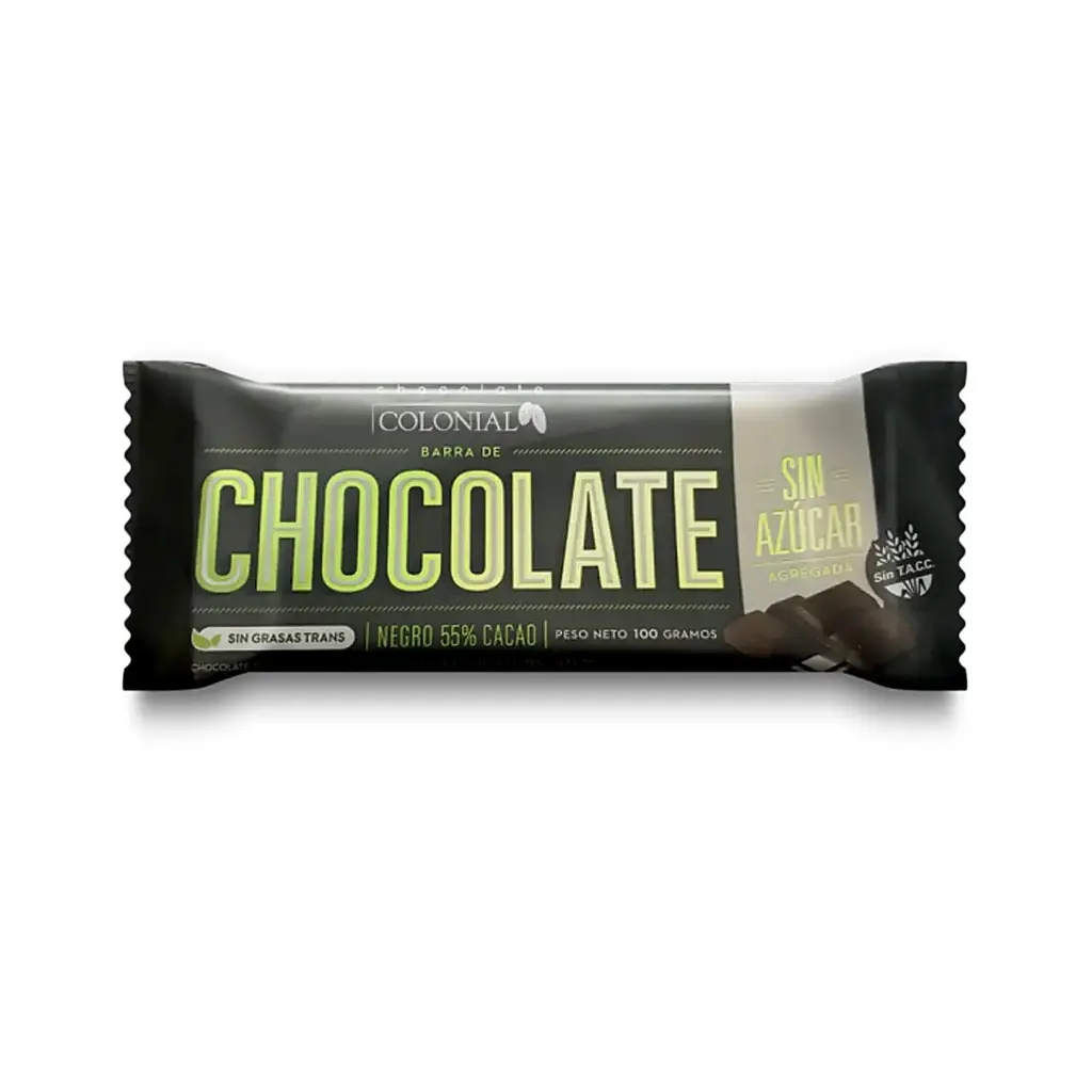 Barra de Chocolate Sin Azucar x 100g