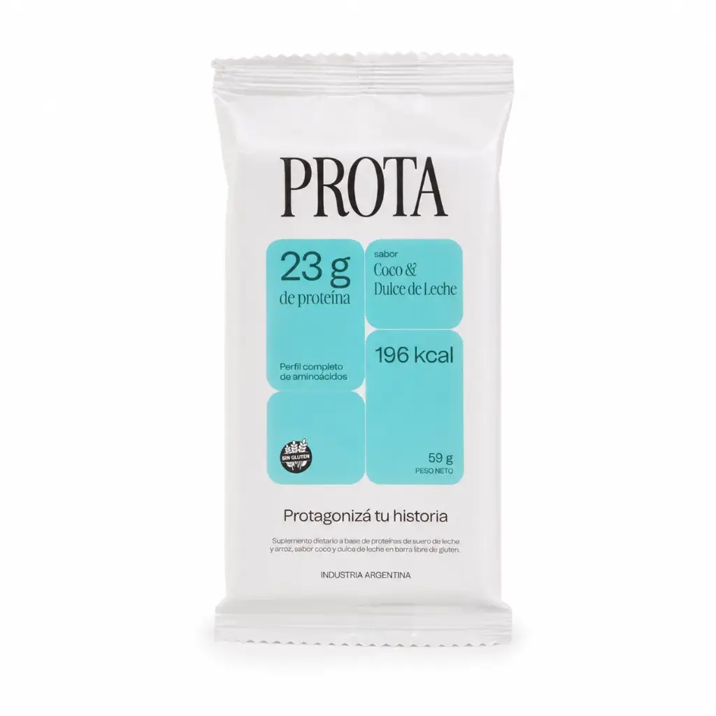 BARRA PROTEICA "PROTA" - COCO Y DULCE DE LECHE 12 UN x 59g 