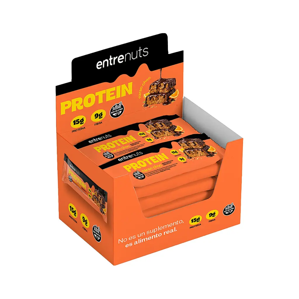 BARRA DE NARANJA CHOCOLATE "ENTRENUTS" 10 UN x 45g NARANJA